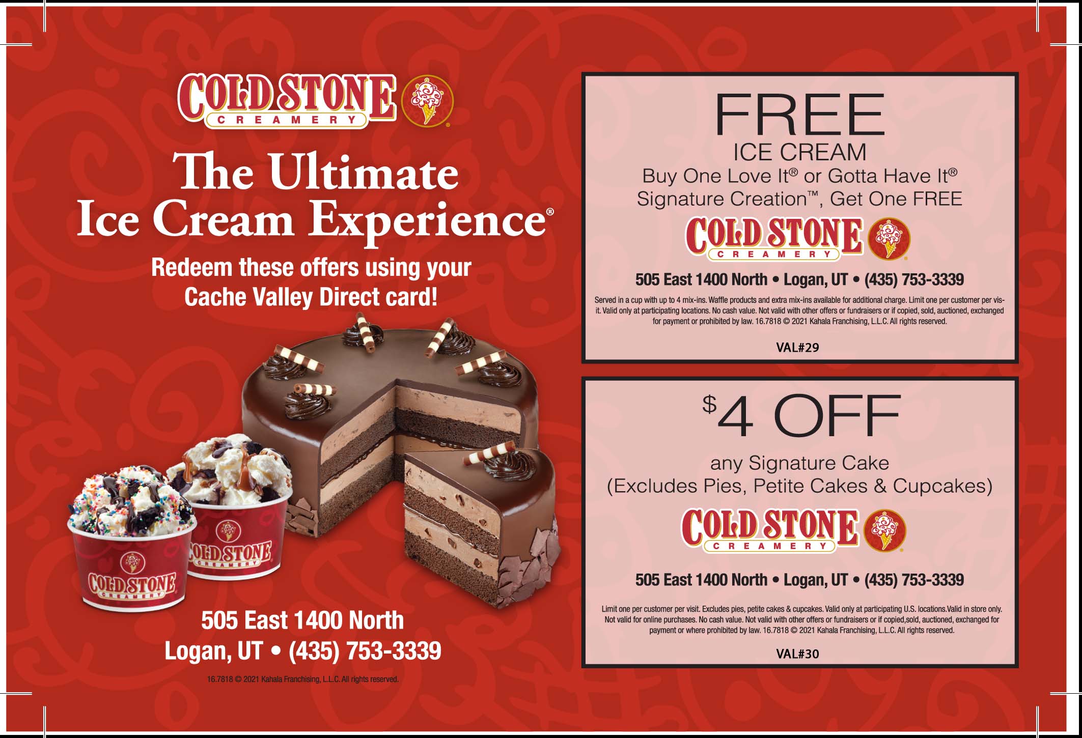 Cold Stone 2022 Cache Valley Savings Guide